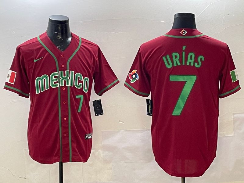 Men 2025 World Cub Mexico #7 Urias Red Nike MLB Jersey style 3->more jerseys->MLB Jersey